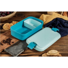 Food bowl rectangle with cutlery 1,4L Lunch&amp;Go blue