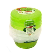 Food Container Set of 3 Round 0,5L Take Away Twist Green