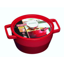 Кастрюля 3,6 л PYREX круглая из чугуна / Ø24см / красная