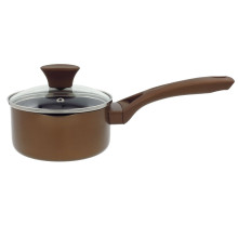 Saucepan Natura with glass lid Ø14 cm induction brown