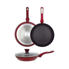 Cosmo frying pan with glass lid Ø24cm induction red