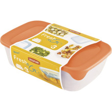 Food bowl set 3 pcs rectangle 2+1+0,5L Fresh&amp;Go mix