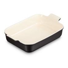 Le Creuset Rectangular Heritage Stoneware 32x24cm / 4L black