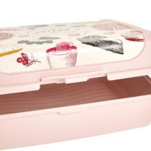 Food storage container click-box midi 1L Carla &quot;Sweet day&quot; 17x13x7cm pink