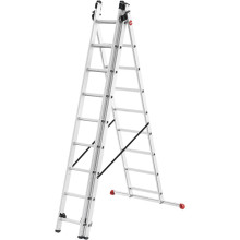 ProfiStep Combi ladder / aluminium / 3x9 steps