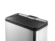 Waste sorting bin with pedal Öko duo Plus L / 17+9L / silver