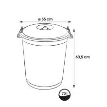 Atkritumu tvertne Hugo 70L Mega Ø55x60,5cm tumši zaļa