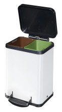 Waste sorting bin with pedal Öko duo Plus M / 2x9L / white