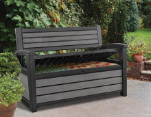 Uzglabāšanas sols Hudson Storage Bench 227L pelēks