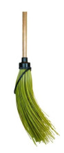 Broom with handle round green