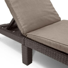 Jaipur sun lounger with cushion brown