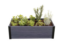 Rectangular flower bed border Maple Trough 106x52x32cm grey