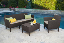 Garden furniture set Salemo 3 Seater Set brown