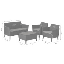 Garden furniture set Salemo Set grey