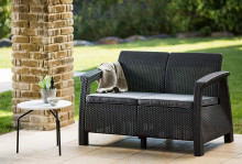 Garden sofa double Corfu Love Seat grey