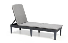 Jaipur sun lounger with cushion grey