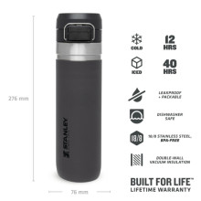 Stanley termo butelis The Quick Flip Water Bottle Go, 0,71 l, pilkas