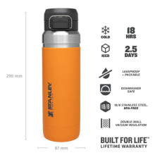 Thermo Bottle The Quick Flip Water Bottle Go 1,06L, saffron yellow