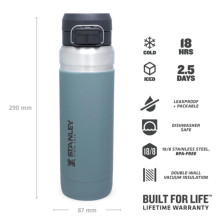 The Quick Flip Water Bottle Go 1,06L blue-grey