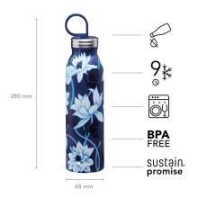 Thermo Bottle Aladdin X Naito Chilled Thermavac 0,55L Stainless Steel Lotus Navy