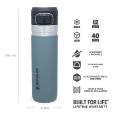 The Quick Flip Water Bottle Go 0,71L blue-grey