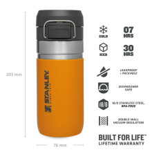 Термобутылка The Quick Flip Water Bottle Go 0,47л, шафран желтый