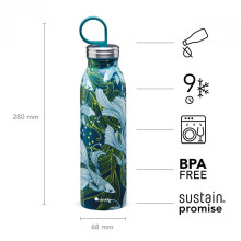 Thermo Bottle Aladdin X Naito Chilled Thermavac 0,55L Stainless Steel Goldfish Green