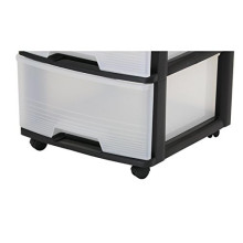 Stalčių sistema su 3 stalčiais 20L Drawer System 37x39x61cm juoda/skaidri 