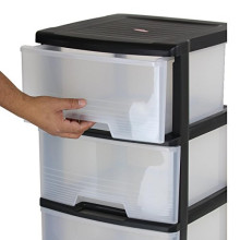 3 Drawer System 20L Drawer System 37x39x61cm black/translucent