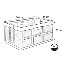 Folding box with load capacity up to 50kg Ben 54x37x28cm 45L light silver color