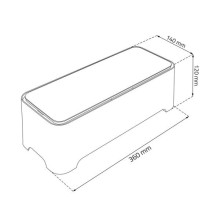 Box with lid for hiding cables E-Box M 36x14x12cm white/grey