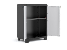 Spintelė Linear Base Cabinet, juoda/balta