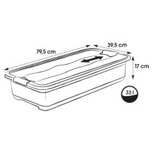 Box with lid crystalbox Cornelia 79,5x39,5x17cm 33L transparent