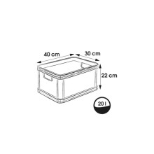 Transport box with load capacity up to 30kg Robert 40x30x22cm 20L graphite