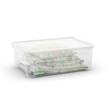 Box with lid T Box M 32L 39x55,5x19cm transparent