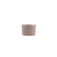 Basket with lid Jute round 2L Ø17x13cm pink