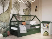 YappyKids YappySole Art.388943 Green house bed 200x90cm