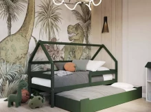 YappyKids YappySole Art.388943 Green house bed 200x90cm