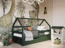 YappyKids YappySole Art.388943 Green house bed 200x90cm