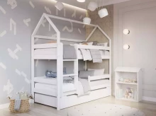 YappyKids YappyEden Art.388950 White house bunk bed 200x90cm