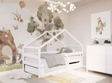 YappyKids YappyHytte Art.388974 White bed - house style 200x90cm