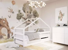 YappyKids YappyHytte Art.388974 White bed - house style 200x90cm