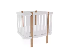 YappyKids YappyÉtude Art.388882 WHITE/SKYGREY additional set for the baby cot (short sides and base)