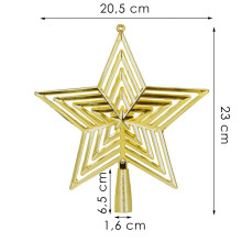 Ziemassvētku eglītes galotne Springos CA1277 23 cm zelta zvaigzne