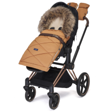 Womar 22' Zaffiro GrowUP 4.0 Wool Premium Art.602905 Beige/Black Miegmaišis vežimėliui su krepšiu