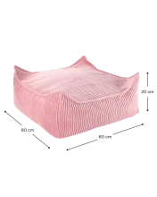 WigiWama Art.W596631 Pink Mousse Square Ottoman