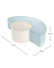 WigiWama Art.W597300 Peppermint Green Pouffe Set