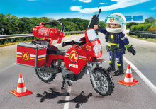 PLAYMOBIL ACTION HEROES Ugniagesių motociklas ir alyvos išsiliejimas 71466