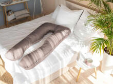 La Bebe™ Cushy Maternity Pillow Art.91913 Beige daugiafunkcinė pagalvė nėščioms moterims (U formos) 155x80cm
