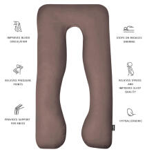 La Bebe™ Cushy Maternity Pillow Art.91913 Beige daugiafunkcinė pagalvė nėščioms moterims (U formos) 155x80cm